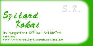 szilard kokai business card